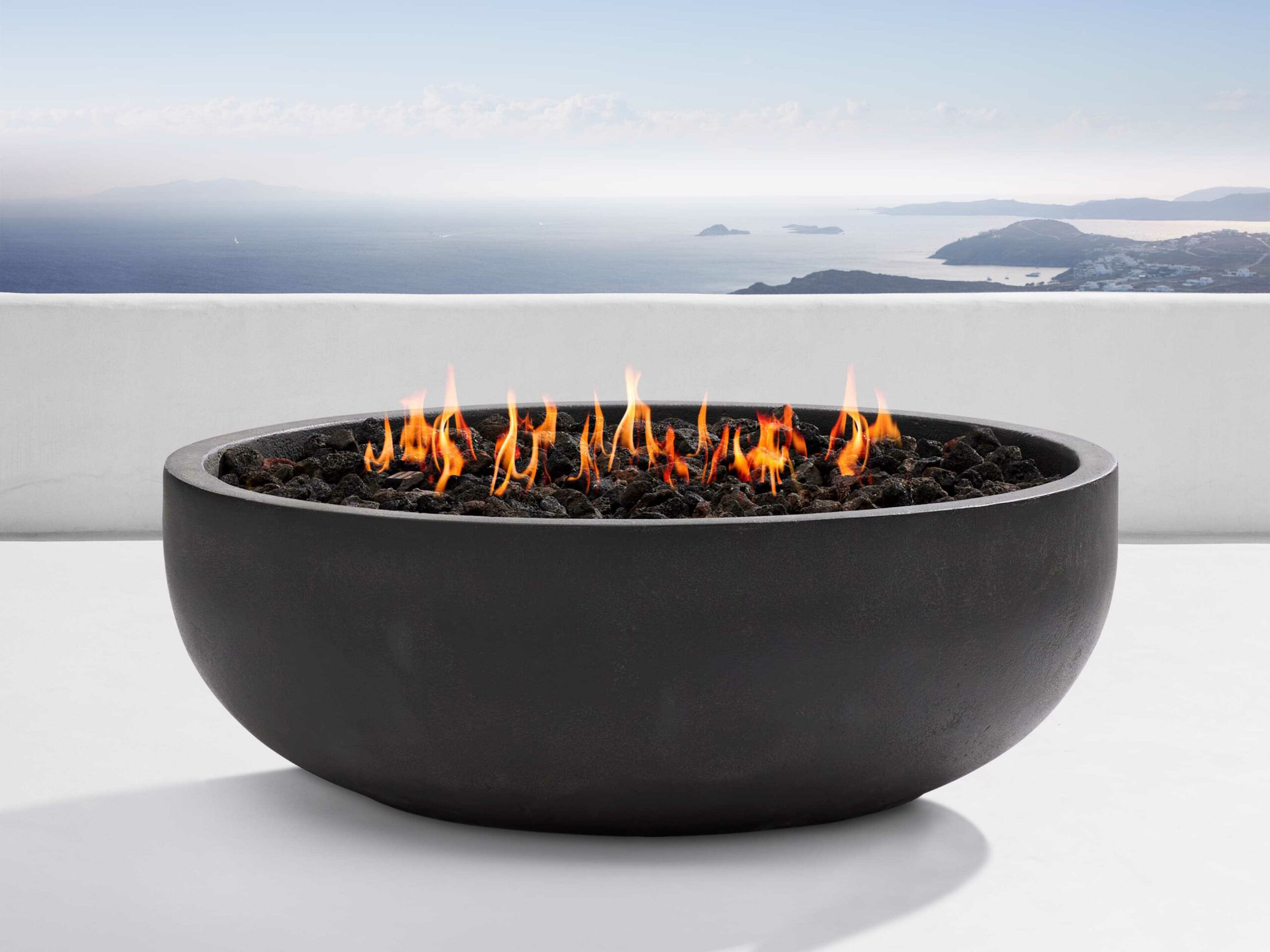 Carson Round Propane Outdoor Fire Pit by Arhaus