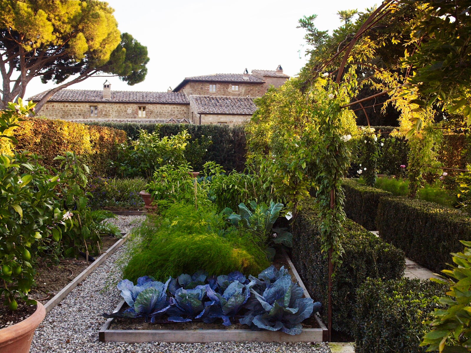 Val d’Orcia vegetable garden design by Luciano Guibbilei