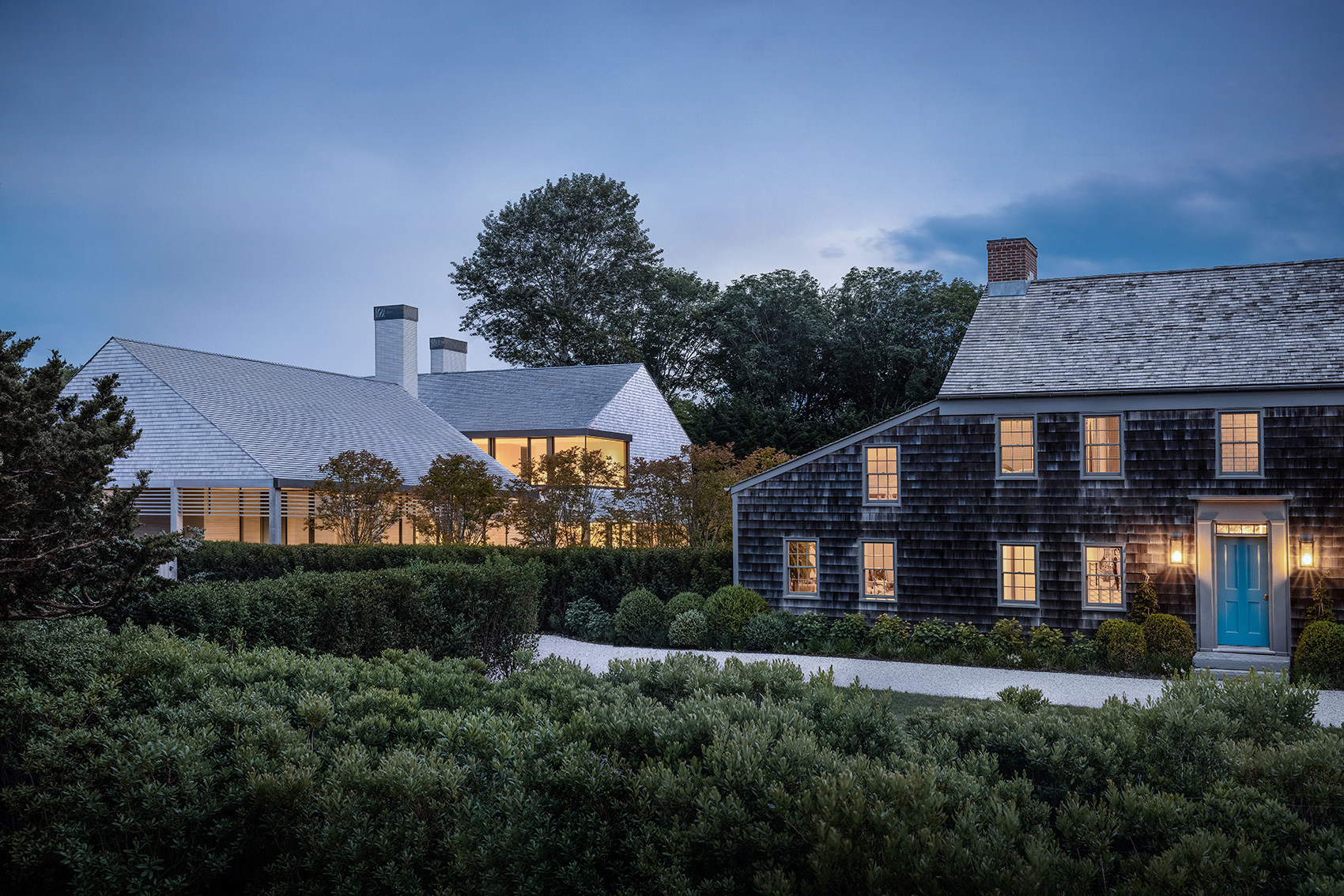 LaGuardia Design Group Connects historical building to newly proposed contemporary main living space with pastoral landscape.